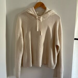 GAP Cream CashSoft Shaker-Stitch Swearer Hoodie